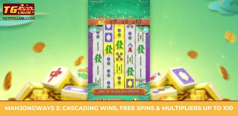 MahjongWays 2: Cascading wins, free spins & multipliers up to x10